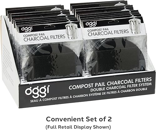 Miniatura 5 de OGGI Juego de 2 filtros de carbón de repuesto para contenedor de compostaje de encimera con tapa, productos ecológicos