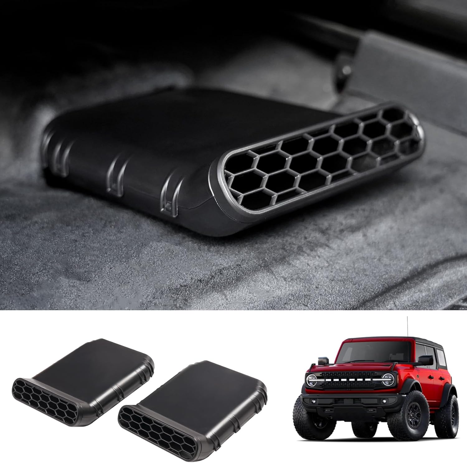 Mabett Under Seat Vent Deflectors for Ford Bronco Accessories 2024 2023