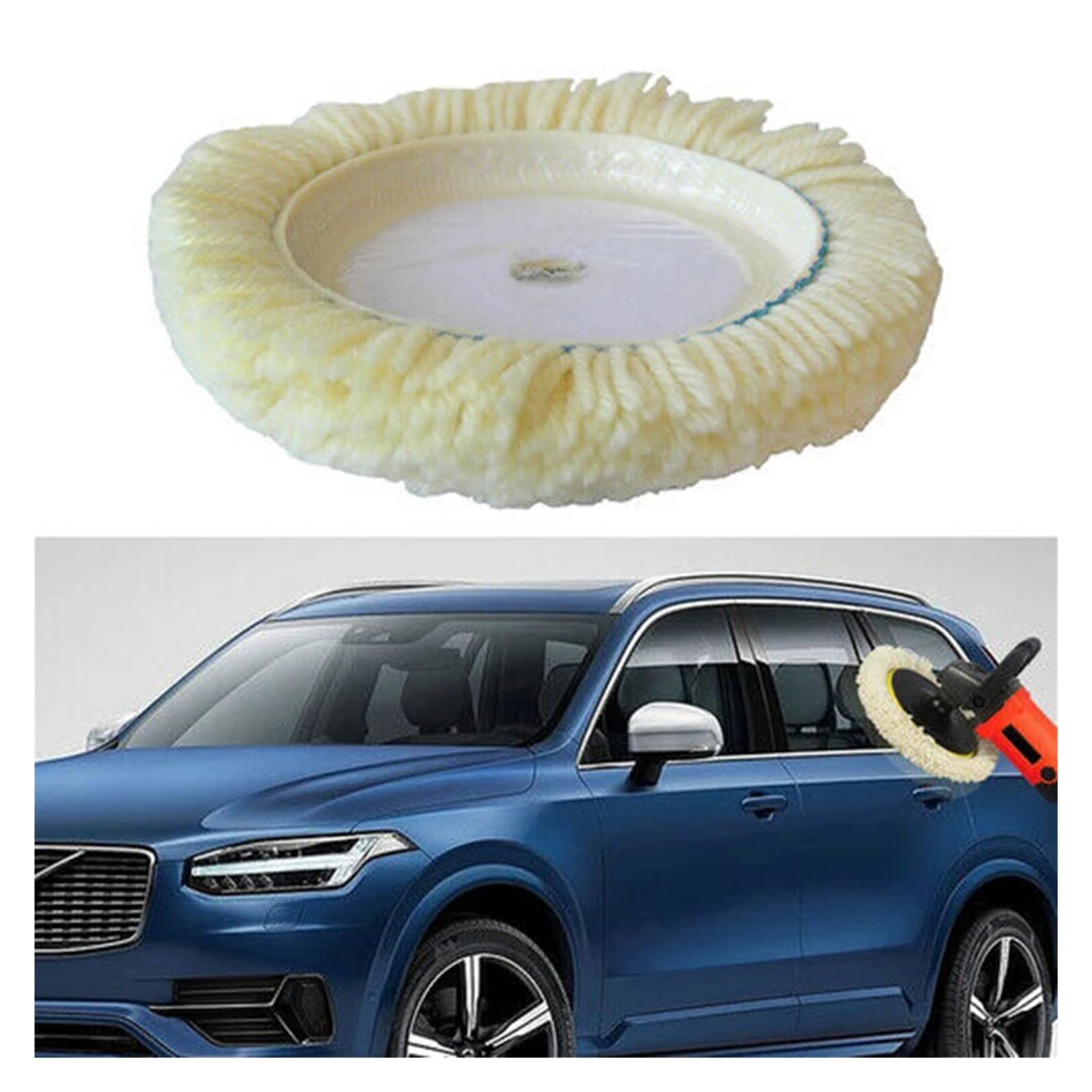 Zestaw 2 szt. naturalnych wełnianych gąbek polerskich o średnicy 3-7 cali do polerowania karoserii samochodowych. Cięcie pasty polerskiej - Auto Detailing Polishing Pads(7 inches)