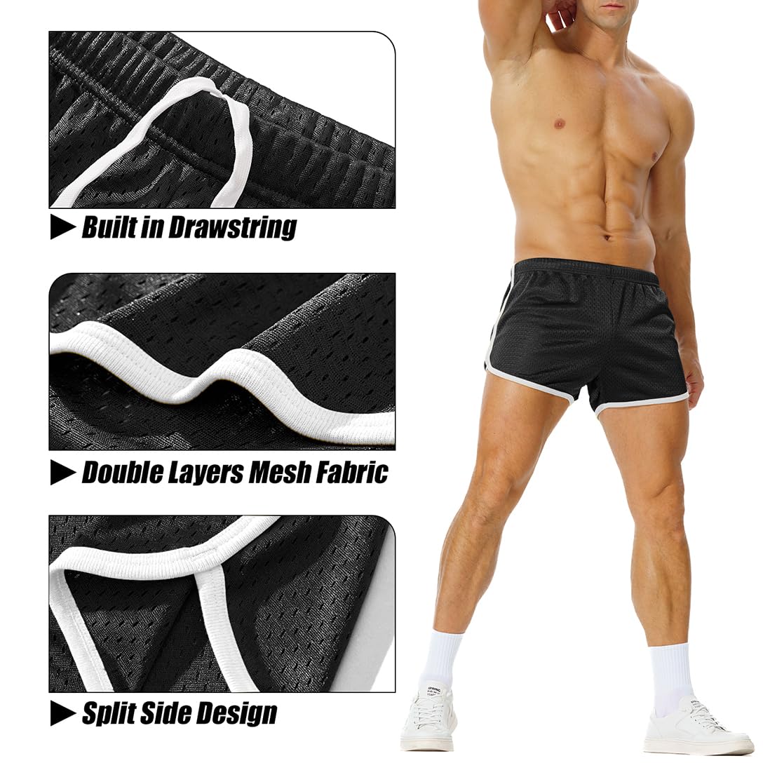 AIMPACT Mens Running Shorts Breathing Workout Gym Booty Short Shorts: X-Small Blackwhite