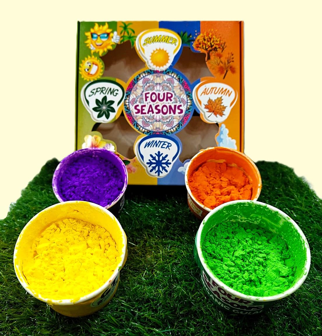 Niku Herbal Organic Holi Gulal Color | 4 Seasons Colours | Non Toxic, Easy to Remove, Soft Skin Friendly | Pack of 4-50gm *4 | Holi Gift Pack for Family, Party - Image 4 thumbnail