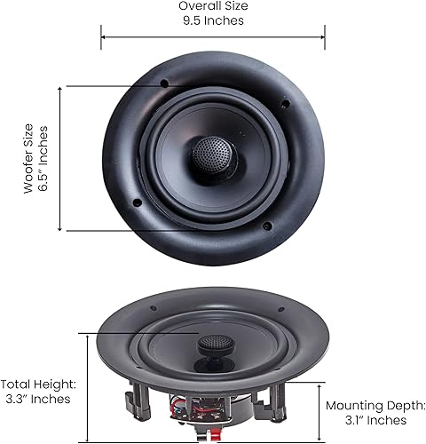 Miniatura 3 de Kit de sistema de cine en casa, amplificador Bluetooth de 2000 vatios con 4 unidades de 6.5 pulgadas, 200 vatios en la pared en el techo altavoces