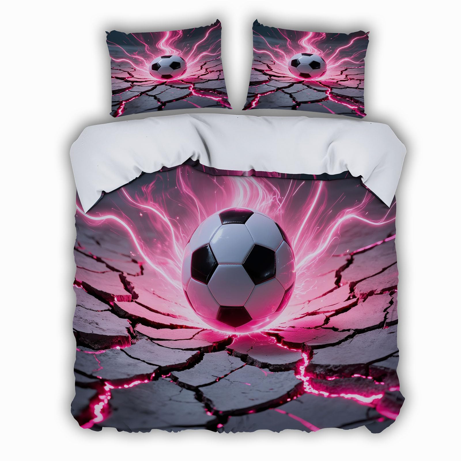 Parure de lit 2 personnes 240x260 football en microfibre douce anti-plis