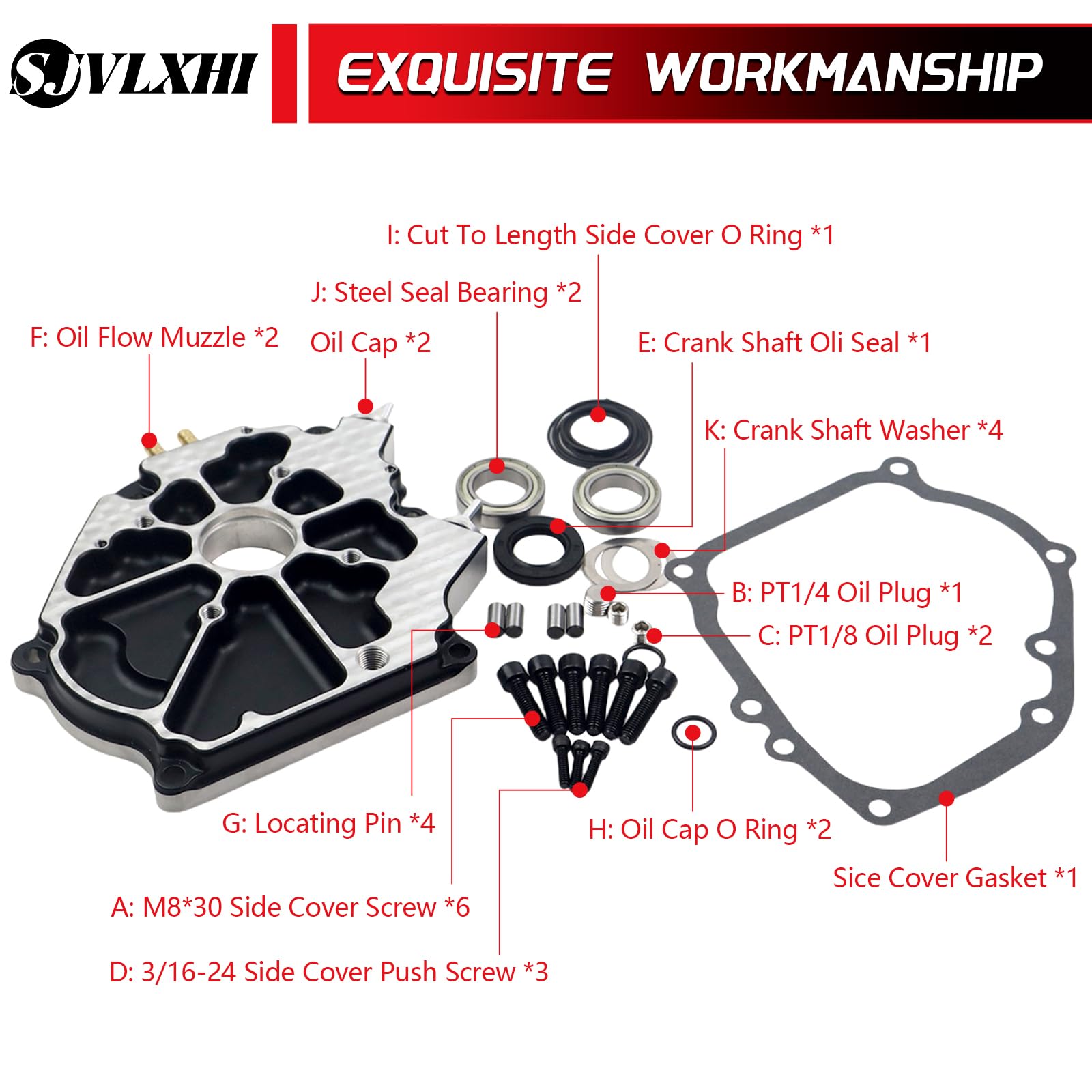 Amazon.com: SJVLXHI Dual Bearing Die-casting Sidecover For GX200