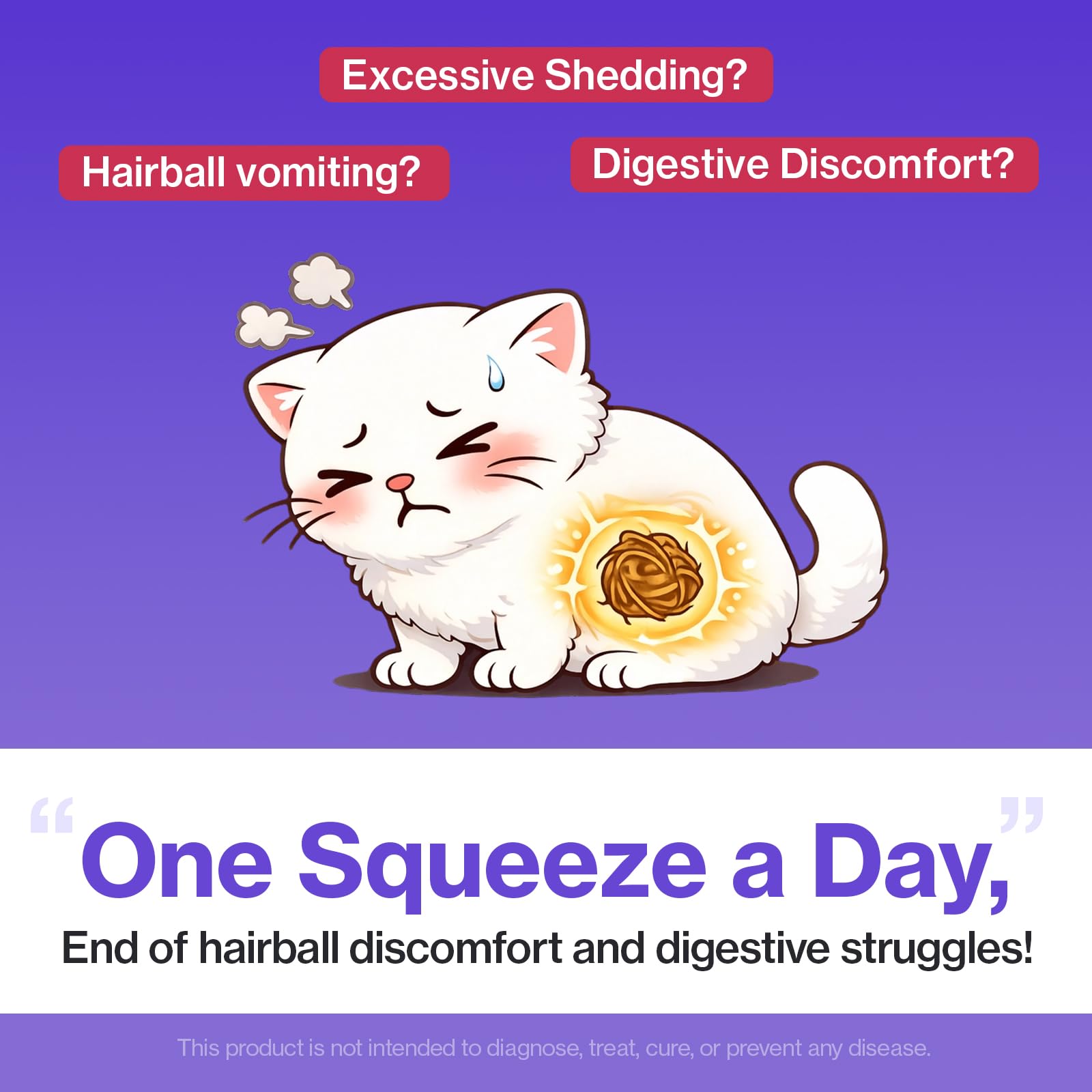 Doctor By HB Care Cat Hairball Supplement-Hairball Treatment for Cats Furball Control Relief Remedy & Digestive Support with Omega-3, Chitosan lickable Formula Individuallly Packaged (1Pack, 30 Count) - image 2