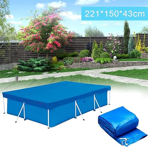 Miniatura 7 de Cubierta rectangular de piscina para (8.5 x 5.5 pies9.8 x 6.5 pies13 x 6.9 pies), rectangular, duradera, a prueba de polvo, a prueba de lluvia, para