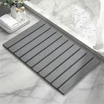 60 * 39 cm Foldable Stone Bath Mat, Super Absorbent Diatomaceous Earth Mat, Non-Slip Quick Drying, Compact and Easy to Store for Bathroom, Dish Drying Mat for Kitchen Counter