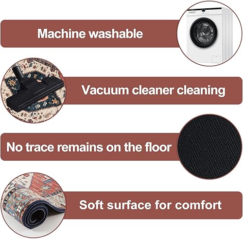 Miniatura 21 de OJIA Alfombra antideslizante a juego para peldaños de madera, parte trasera de goma cuadrada antideslizante, alfombra de aterrizaje para escaleras