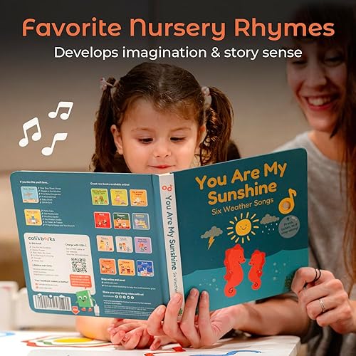 Miniatura 4 de Cali's Books You Are My Sunshine Libro de Música para Niños Pequeños de 1-3 Años - Libro Musical de Canciones de Cuna, Conector para Auriculares