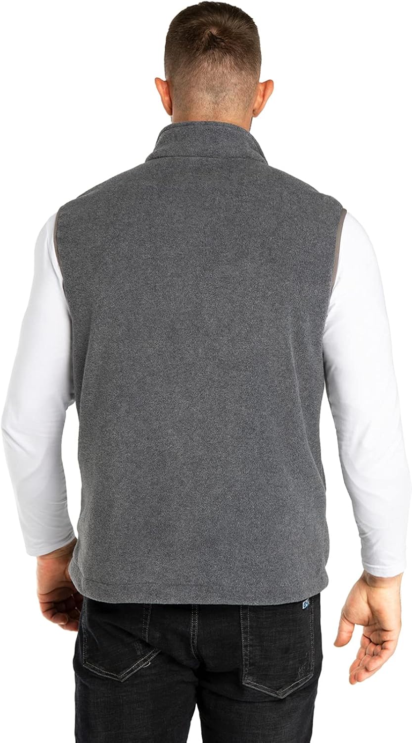 33,000ft Men's Fleece Vest, Lightweight Warm Zip Up Polar Vests Outerwear with Zipper Pockets, Sleeveless Jacket for Winter - Image 2