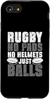 Vista 13 de Funda para iPhone 14 Rugby Just Balls Funny No Helmets Sport Lover Rugby Player Case