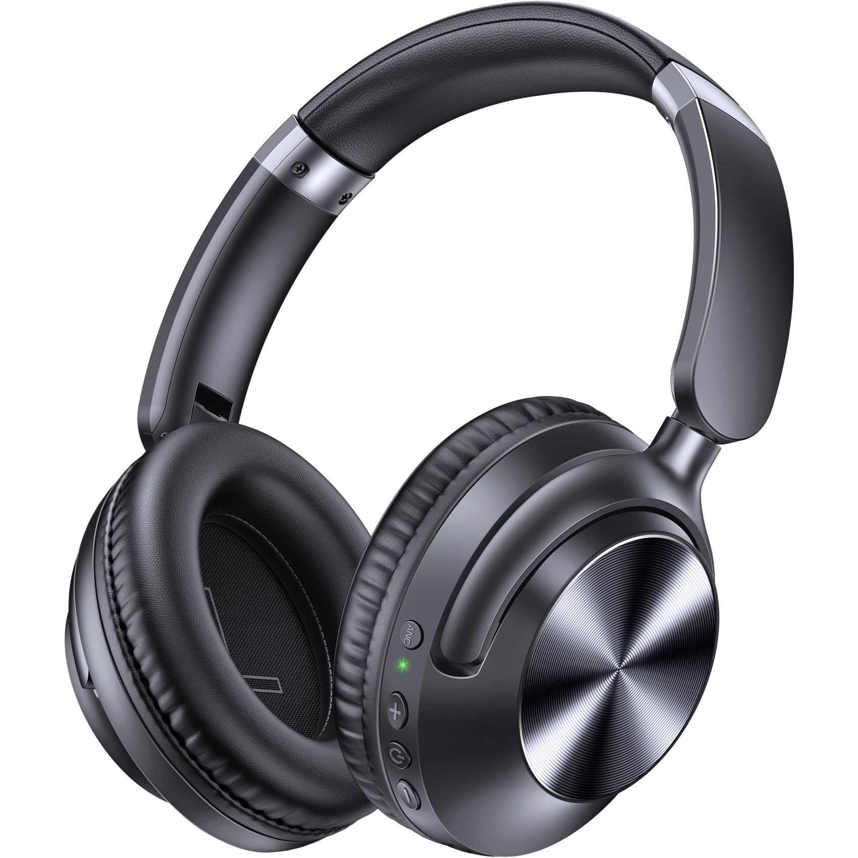 TAGRY Hybrid Active Noise Cancelling Headphones 100H Playtime Wireless Over Ear Bluetooth Headphone with Fast Charging Hi-Res Audio Comfort Earcups Headsets for Travel Home Office Phone PC (Black)