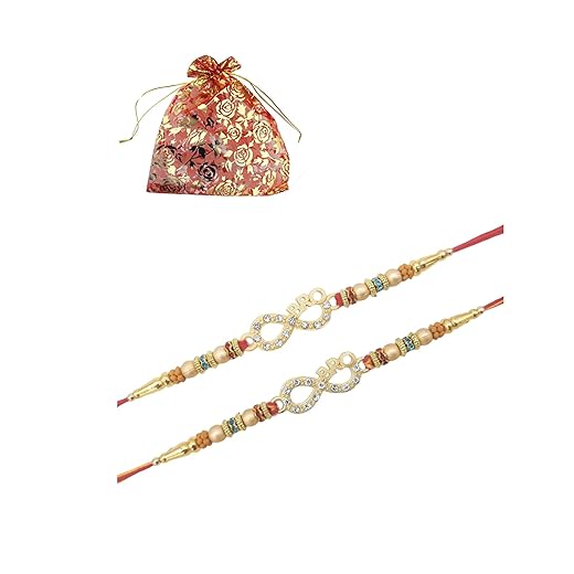 Rakhi Traditional for Brother Sister, Beautiful & Fancy Designer Raksha Bandhan Rakhi Gift for loving Brother/Sister, Father and Family. (Design 3 - Super Snake designer Rakhi - Set of 2, Small)