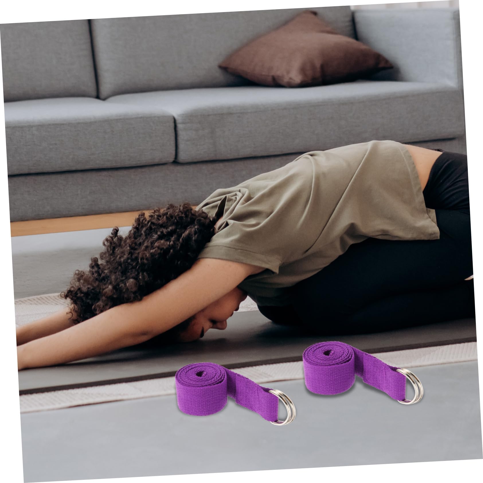 POPETPOP Yoga Strap Elastic Band Stretch Resistance for Exercise Professional Yoga Band Multi-function Workout