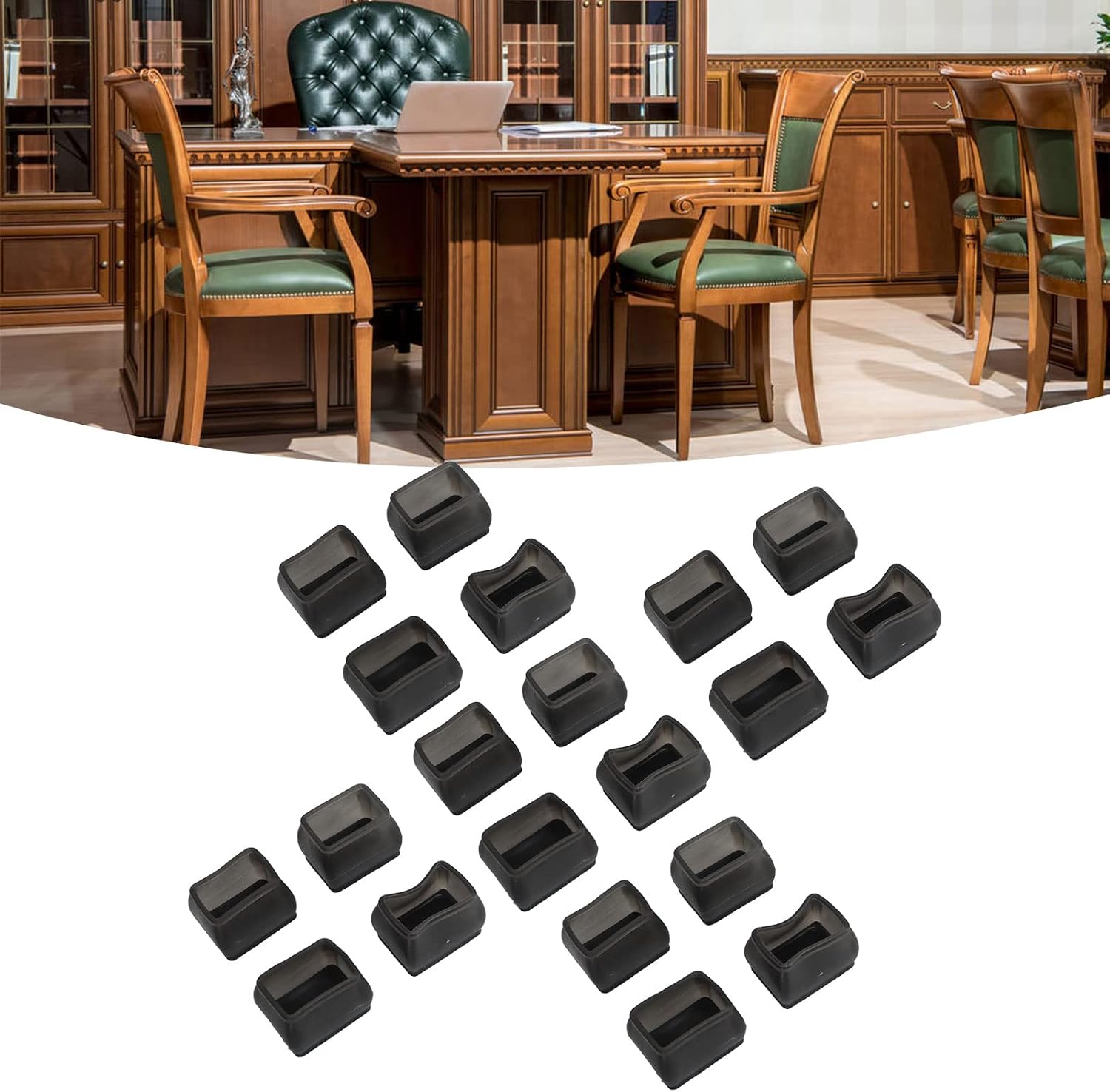 DAN&DRE Silicone Chair Leg Floor Protectors, Pack of 20, Silicone Chair Leg Floor Protectors, Stool Protector Cap, Nonslip Caps for Hardwood Floors (S)
