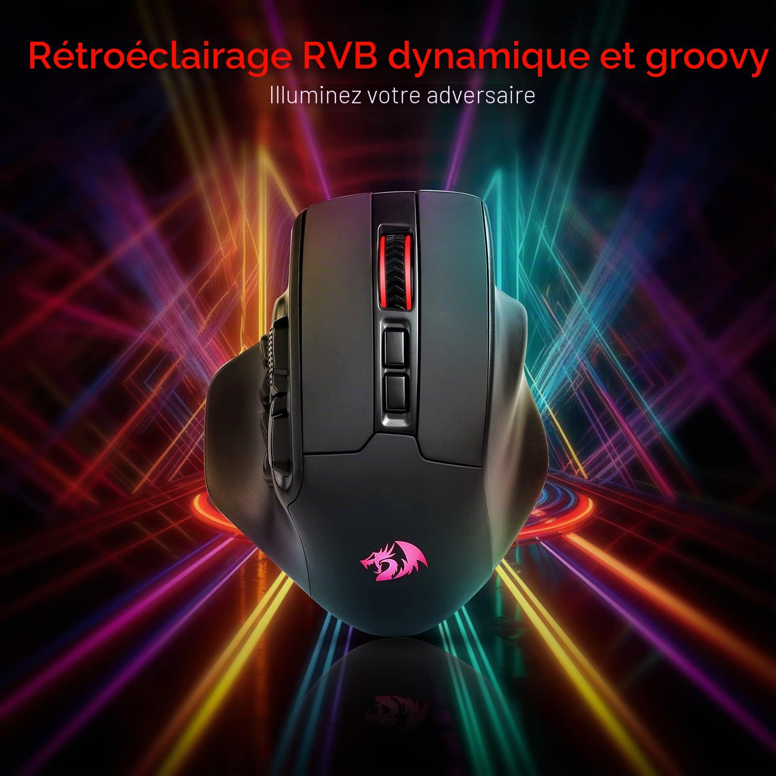 Redragon M811 Pro Souris MMO sans Fil RVB 15 Boutons