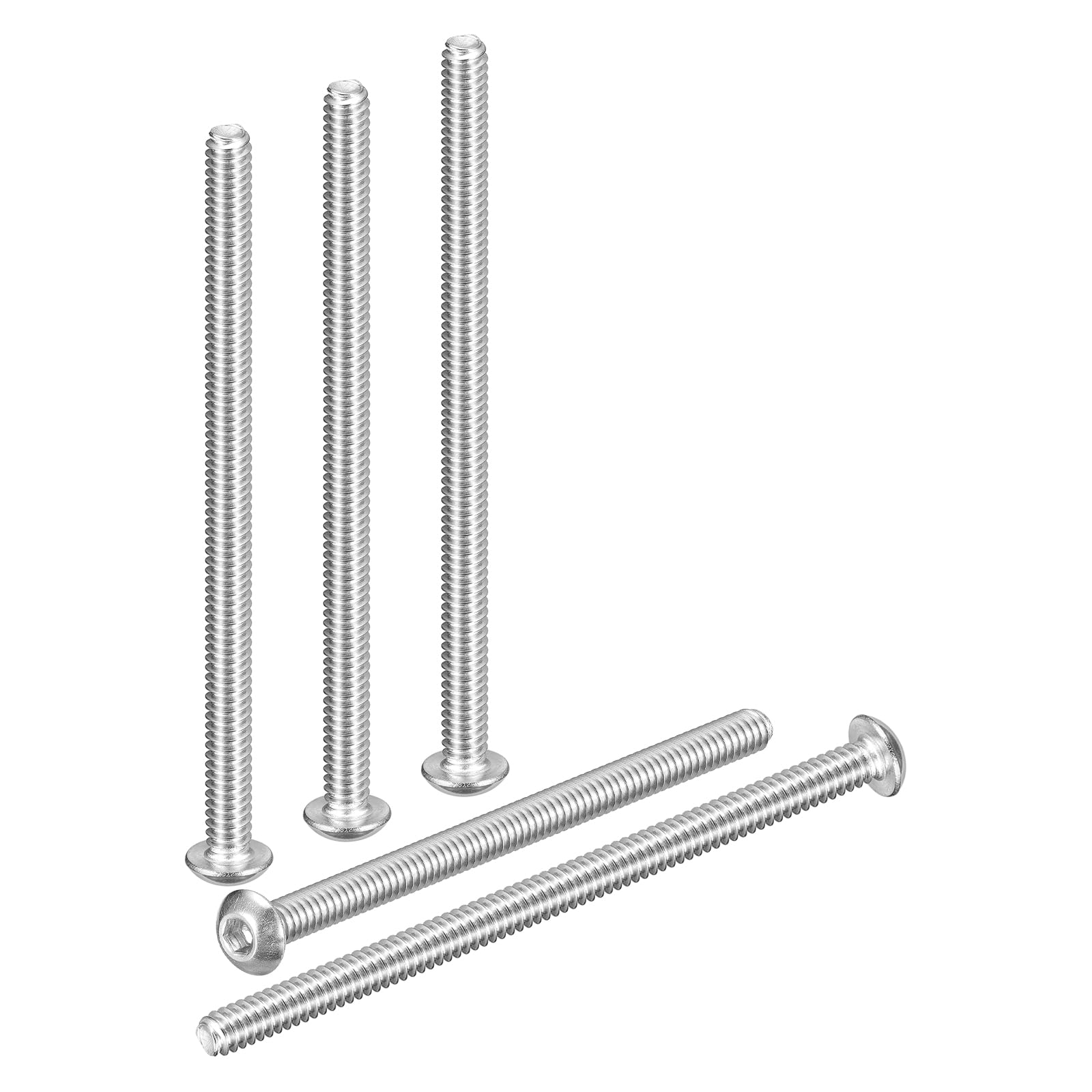 DTGN #10-24x3" Button Head Socket Cap Screws - 20Pack - Good for Road Bicycle, Mountain Bike, Auto, Motorcycle - 304 Stainless Steel Whitewashed - Hex Socket Drive Fasteners — image 1