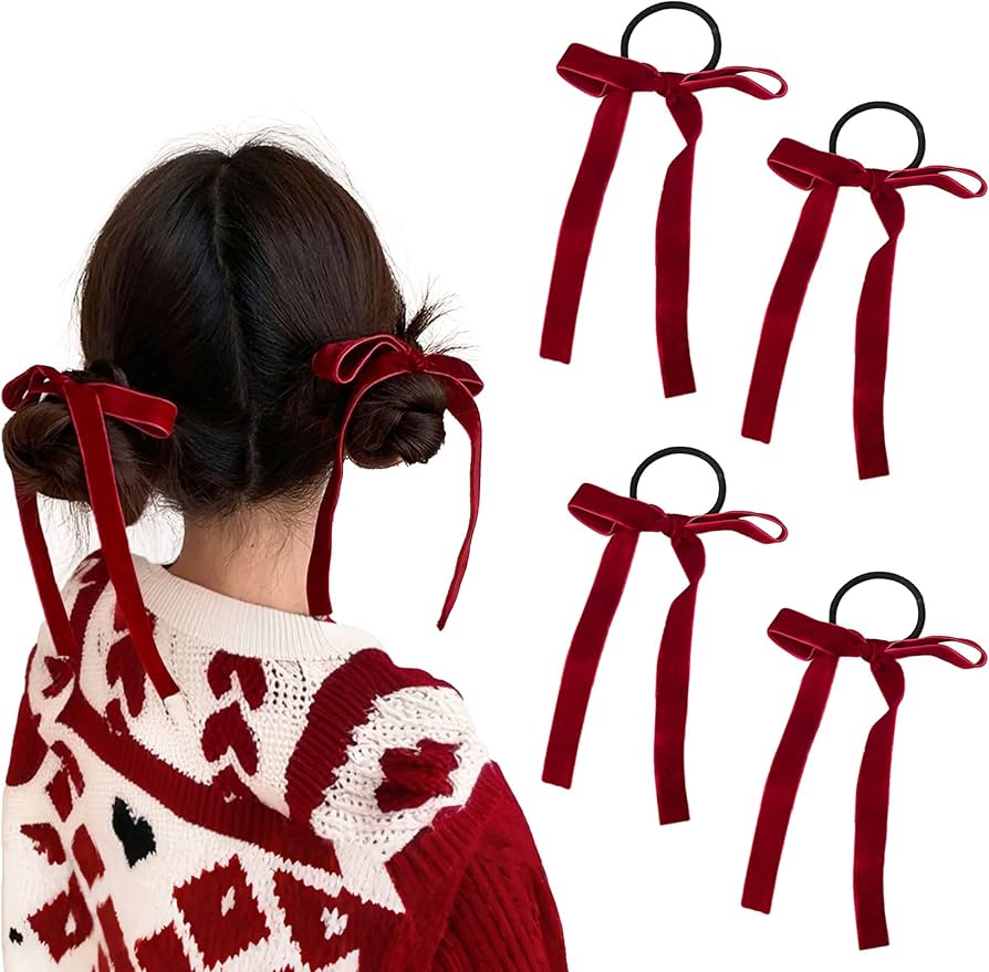 Amazon | Sheepyo ベロア リボン ヘアゴム 黒 ヘアアクセ ベルベット