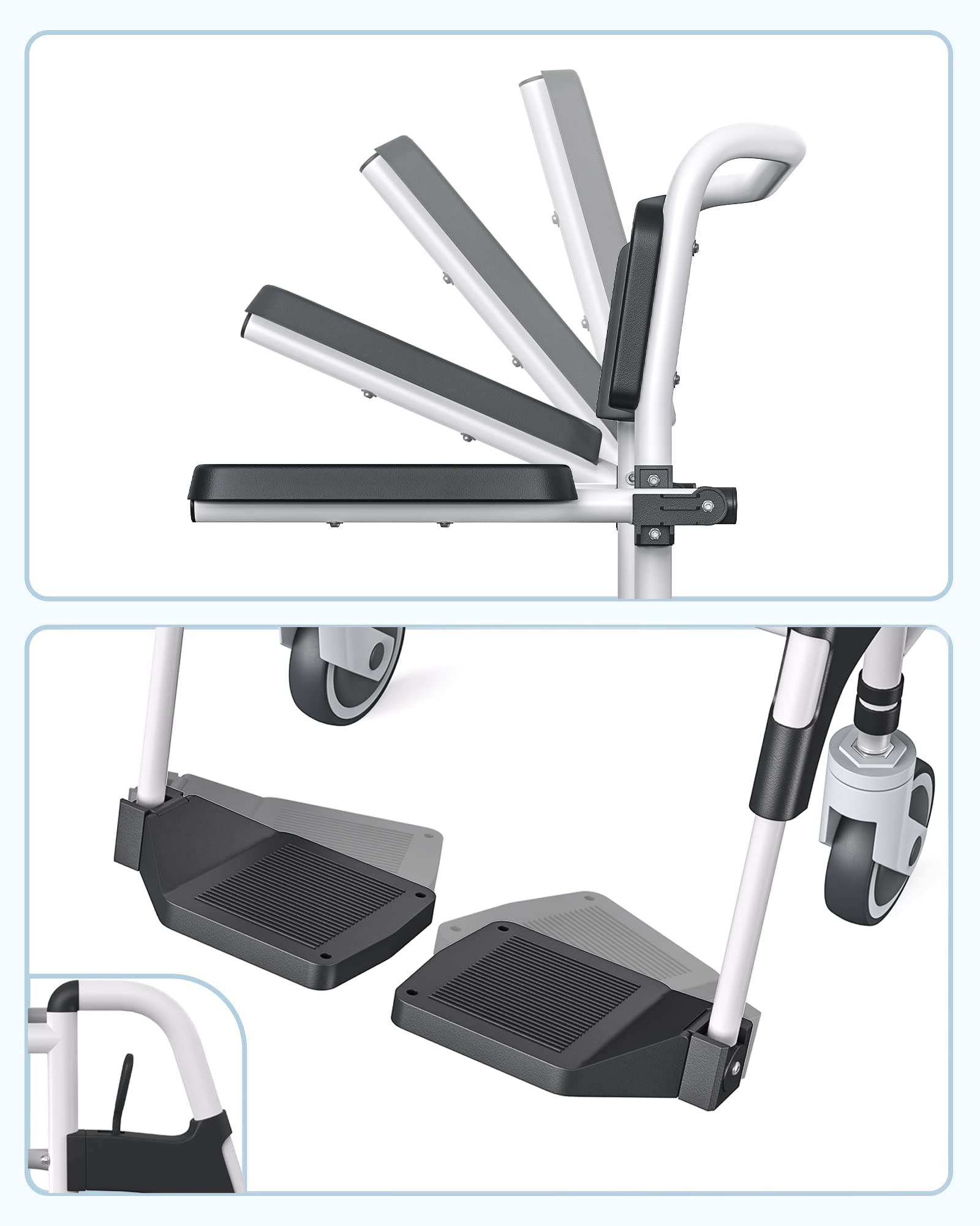 Buy AIHO Shower Wheelchair with Commode Rolling Bedside Commode with