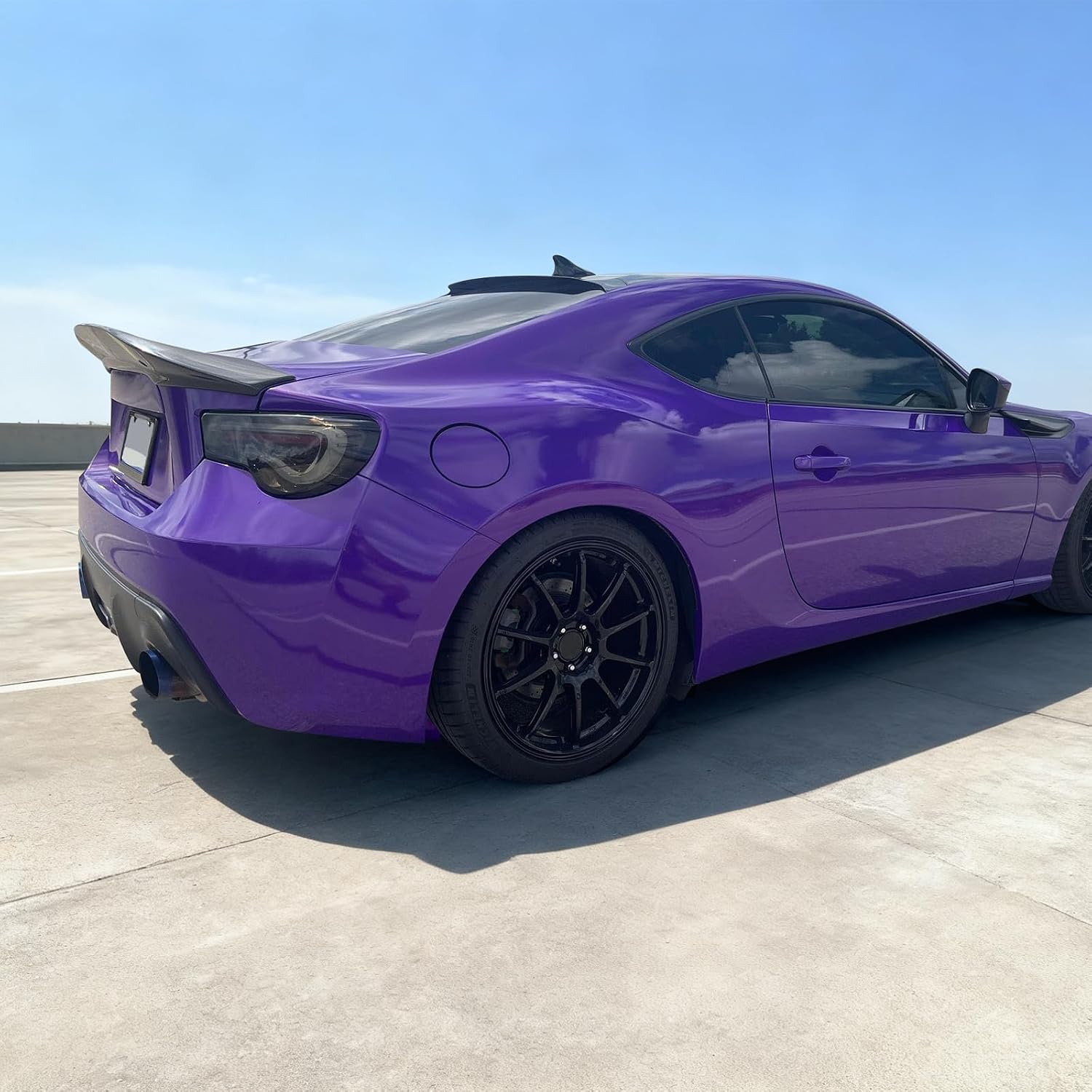 IKON MOTORSPORTS, Trunk Spoiler Compatible with 2013-2020 Scion FR-S & Toyota 86 & Subaru BRZ, L Type Carbon Fiber Look PP Rear Tail Lip Deck Boot Wing, 2014 2015 2016 2017 2018 2019
