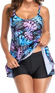 Estink 2 peças plus size roupa de banho biquíni roupa de banho roupa de banho feminina tanquíni maiô estampado short regata de natação