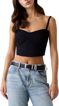 Guess Womens Eco Short Sleeve Sharon Eyelets Top