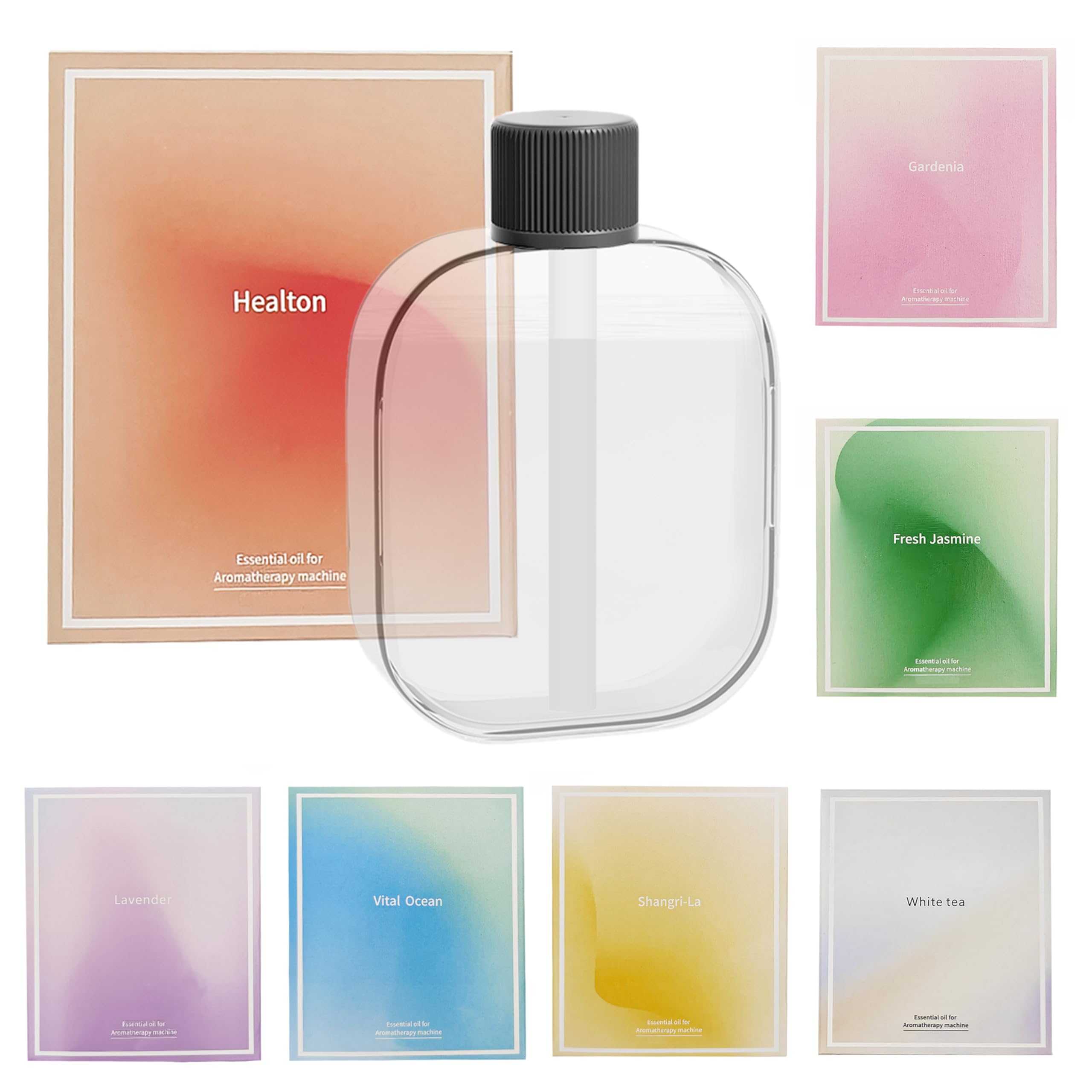 Difusor de aceite esencial para el hogar, pequeño difusor de aroma sin agua para oficina, hotel y coche, funciona con pilas, mini máquina difusora de aroma portátil (7 piezas, juego de