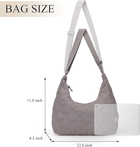 Miniatura 4 de JBB Women Hobo Shoulder Bag Puffer Small Tote Crossbody Bag Purse Cotton Handmade Bags Handbag with Zipper School Work Travel