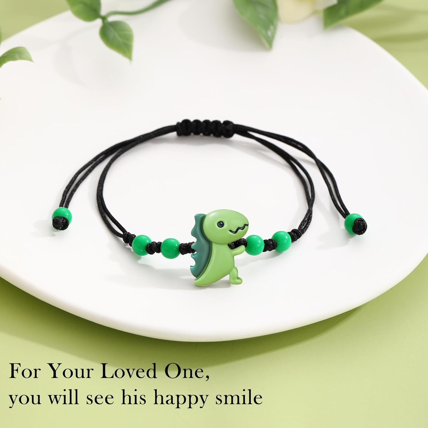 Dinosaur Bracelets for Teen Boys Gifts for Son/Nephew/Grandson Black Beaded Bracelets with Dinusaur Back to School/First Day Of schoo/Birthday Gifts for Him/Bonus Son/Brother Kindergarten - Image 6