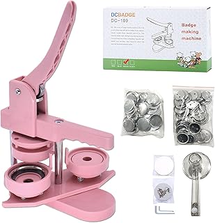 Sponsored Ad - Installation-Free Button Maker Machine, 58mm (2.25in) DIY Badge Pin Press Maker Kit with 100pcs Badge Part...