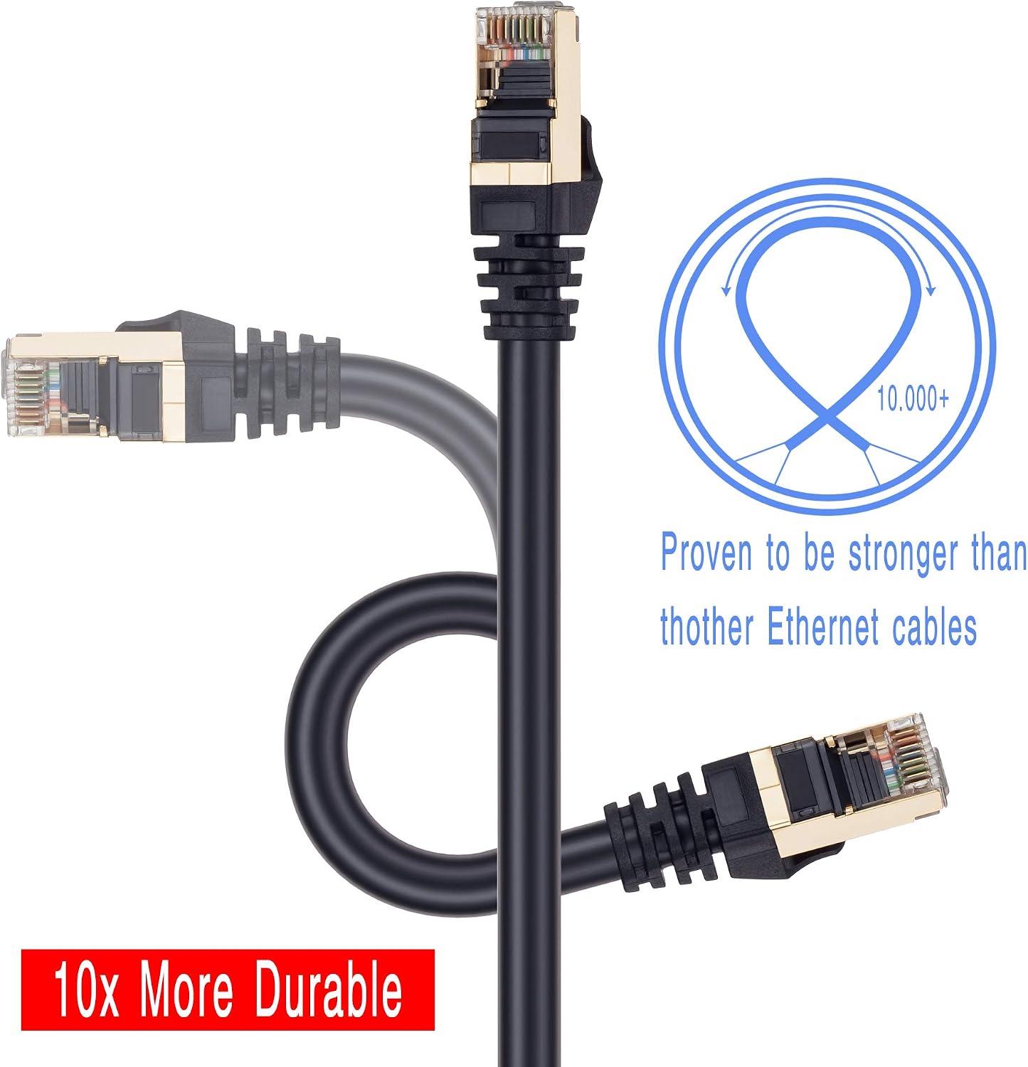 Tan QY Outdoor Cat 7 Ethernet Cable 80Ft, Outdoor Network Cable,Outdoor Cat 7 Gigabit Cord Patch Cable RJ45 Gold Plated Lead Waterproof Ethernet Cable Direct Burial Network Cable (25M/80Ft)
