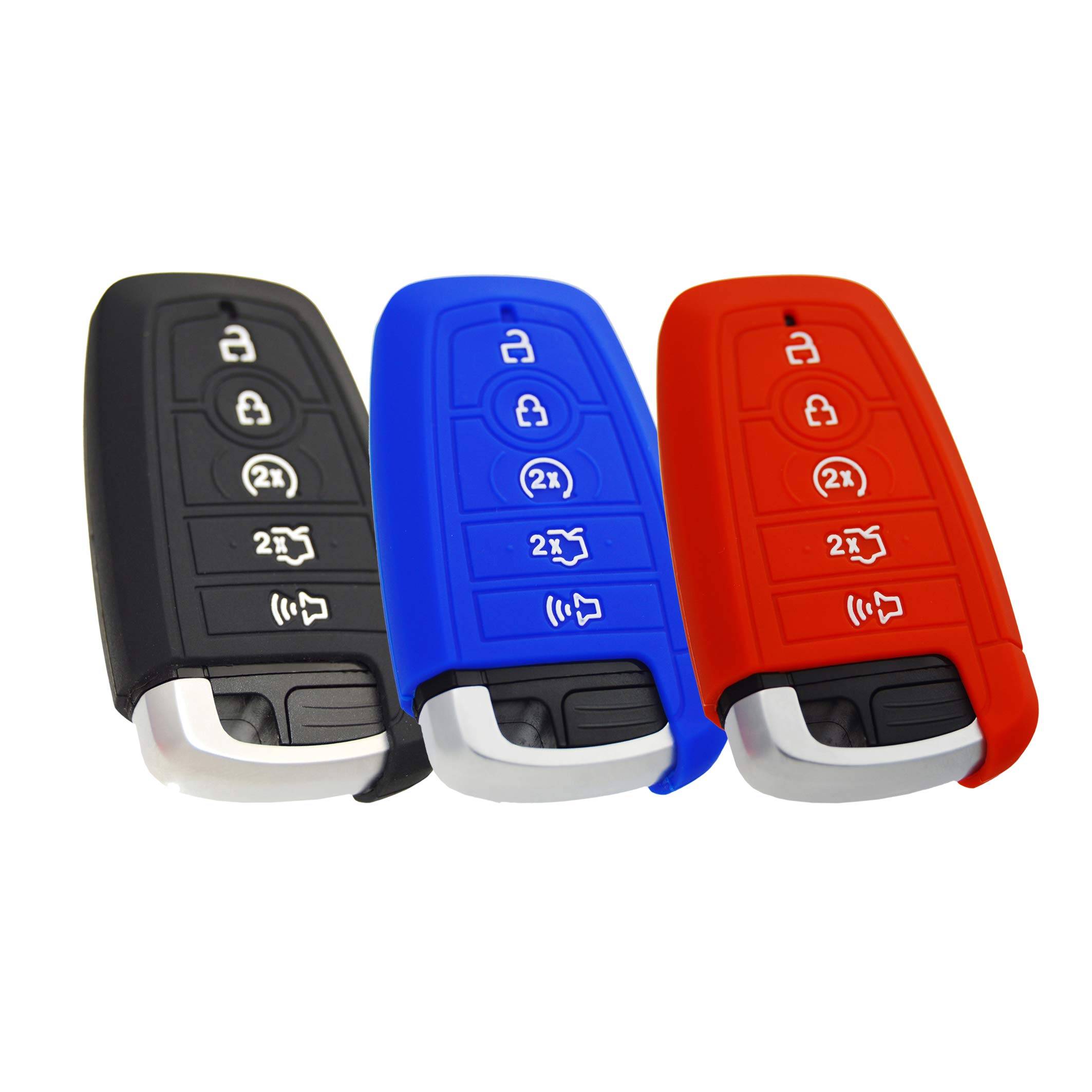 Silicone Key Fob Cover for Ford F150 Mustang Explorer Expedition Escape Edge Bronco Transit Maverick and Lincoln Navigator Nautilus Aviator Corsair