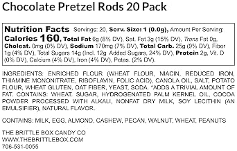 Chocolate Covered Pretzel Rods with Peppermint Crunch 20 Pack Individually Wrapped Red & White Sprinkles Holiday & Party Treats