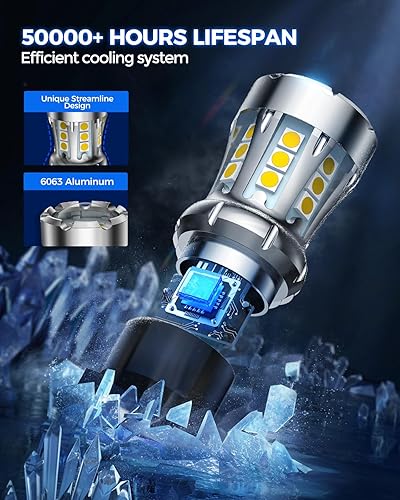 Miniatura 6 de Marsauto Bombillas LED 3157 3156 para luces de reversa, bombillas 3056 3057 para respaldo trasero, estacionamiento, DRL, señal de giro, luz