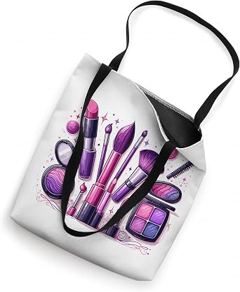 Purple Makeup Artist Tools Glamour Beauty Illustration Tote Bag