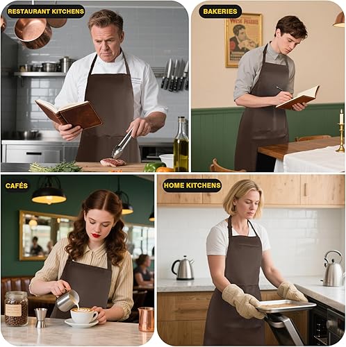 Miniatura 6 de BeautyWill Delantal personalizado personalizado para hombres y mujeres, delantales de cocina personalizados con bolsillos, nombre, texto, logotipo,