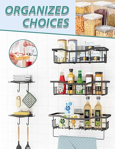 Miniatura 2 de plainshe Paquete de 10 organizadores de ducha, organizador de ducha con 3 estantes de ducha, 2 jaboneras y toallero, cesta de pared de acero