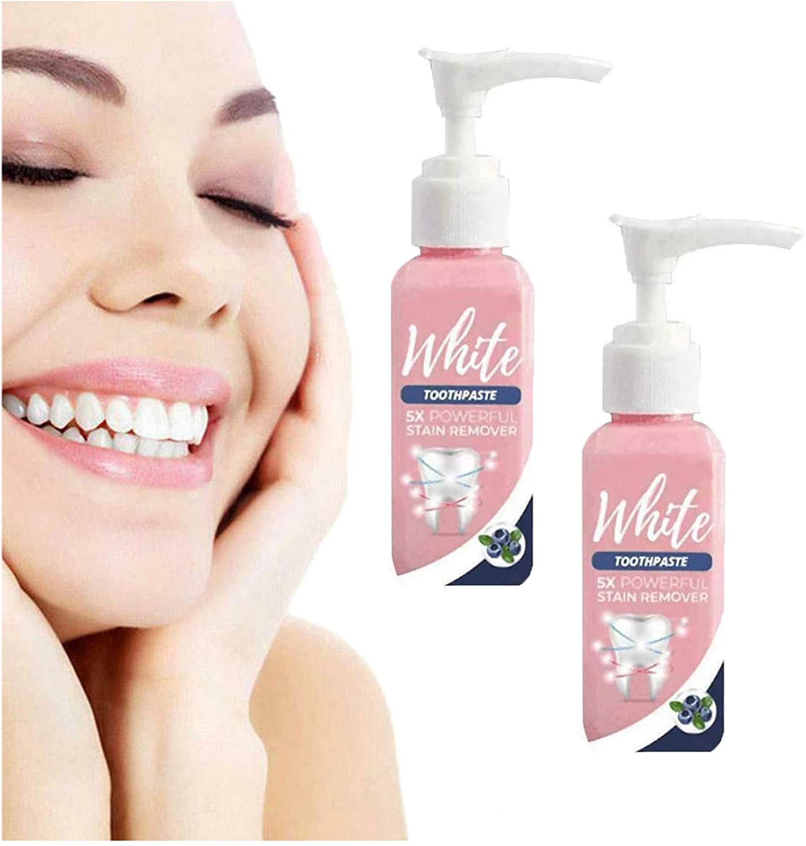 Stain Removal Toothpaste Teeth Whitening Oral Dental Stains,Whitening Toothpaste,Baking Soda Toothpaste,Intensive Stain Removal Whitening Toothpaste (100ml, 2 Pcs)