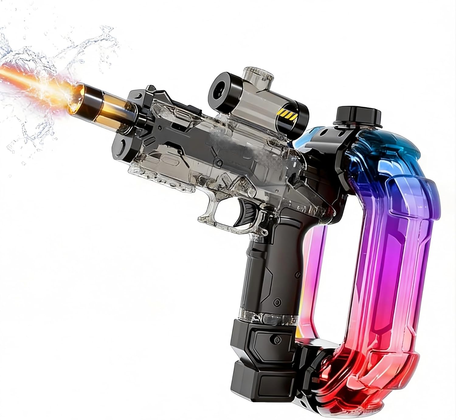 Electric Water Gun for Adults Kids,with LED& RGB Music,Fully Automatic Squirt Waterguns Pistol,33FT Range,900CC Tank,Summer Outdoor Beach Pool Backyard Party Games Toys Gifts for Teen Boys (Black)