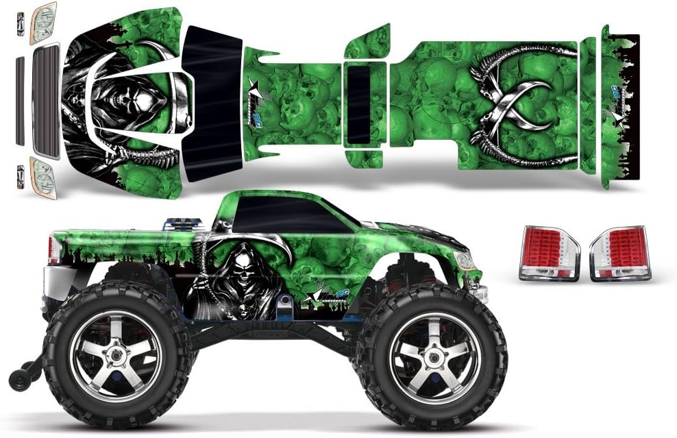 AMR Racing RC Graphics kit Sticker Decal Compatible with Traxxas T-Maxx 3.3 1/10 #4907 - Reaper - Green