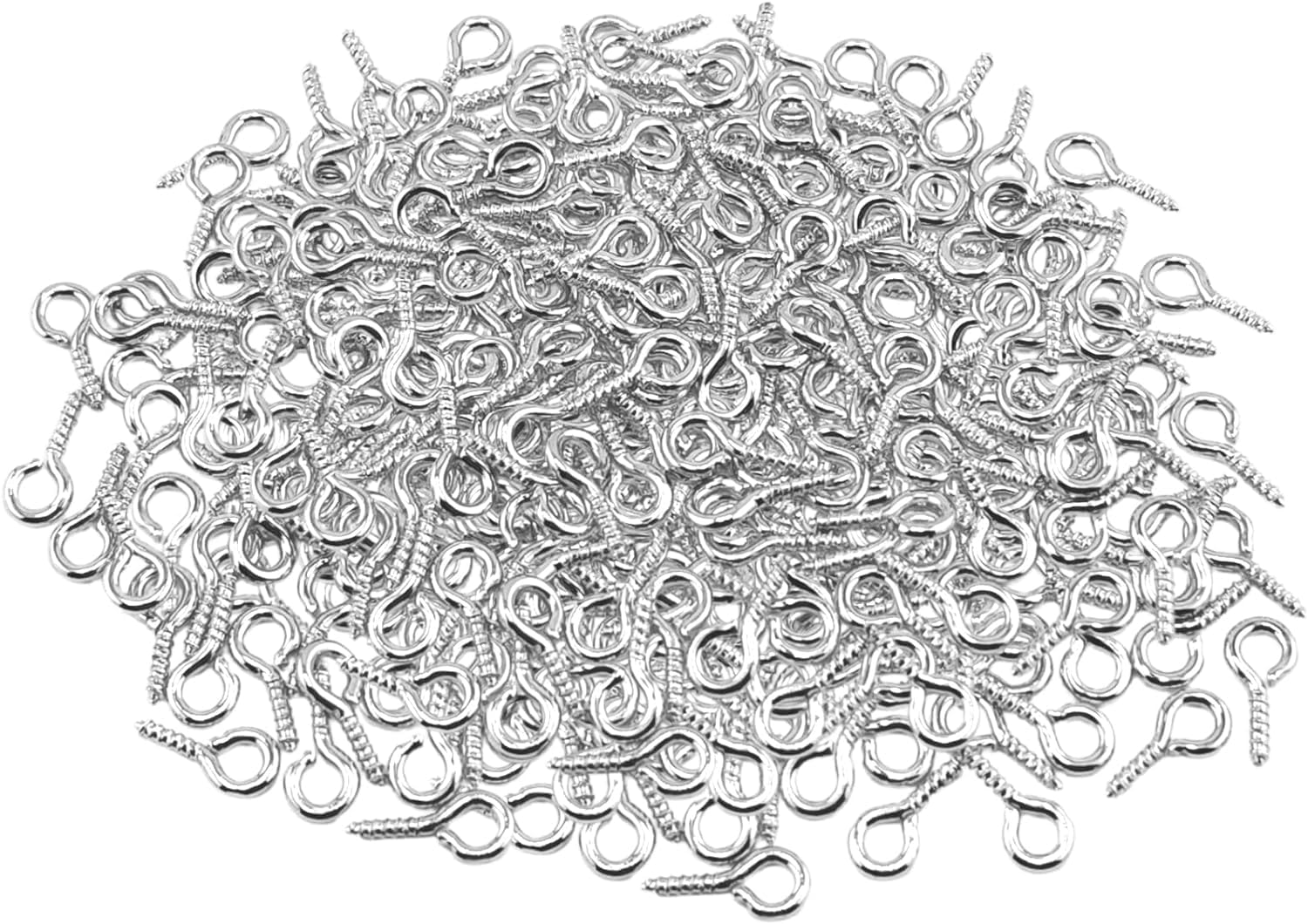 500 Pcs Small Screw Eye Pins, Silver Small Metal Eye Pins, Mini Screw Eyelets for DIY Jewelry Making Arts