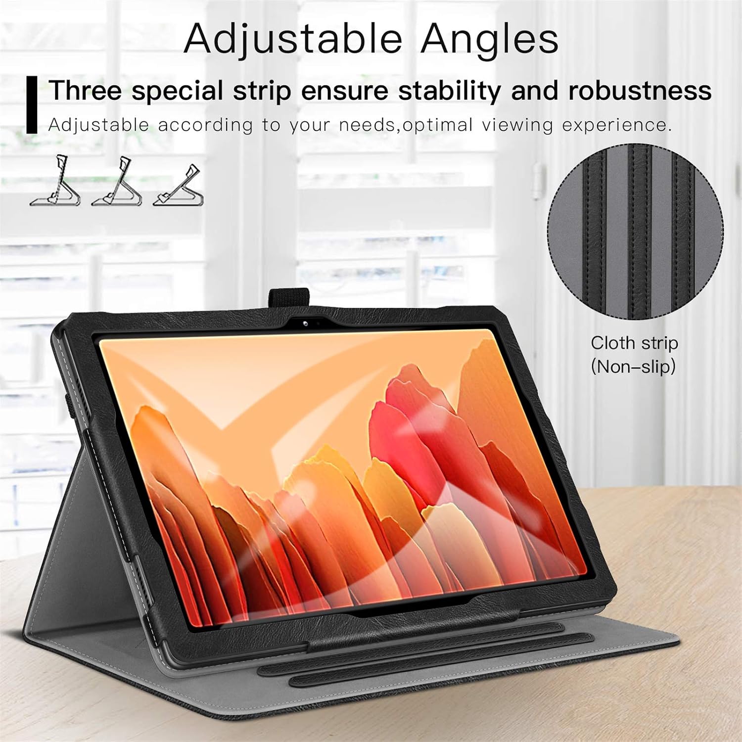 ZtotopCase Samsung Galaxy Tab A7 10.4 Inch Case, Premium PU Leather Business Case with Stand, Card Slot, Auto Sleep/Wake Function, for Samsung Galaxy Tab A7 2020, Black