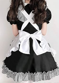 可愛い チェック柄 メイド服 高品质セット 大きい sサイズ メイド コスプレ Amazon | [JUNDOMECY] 可愛い チェック柄 メイド服 高品质セット