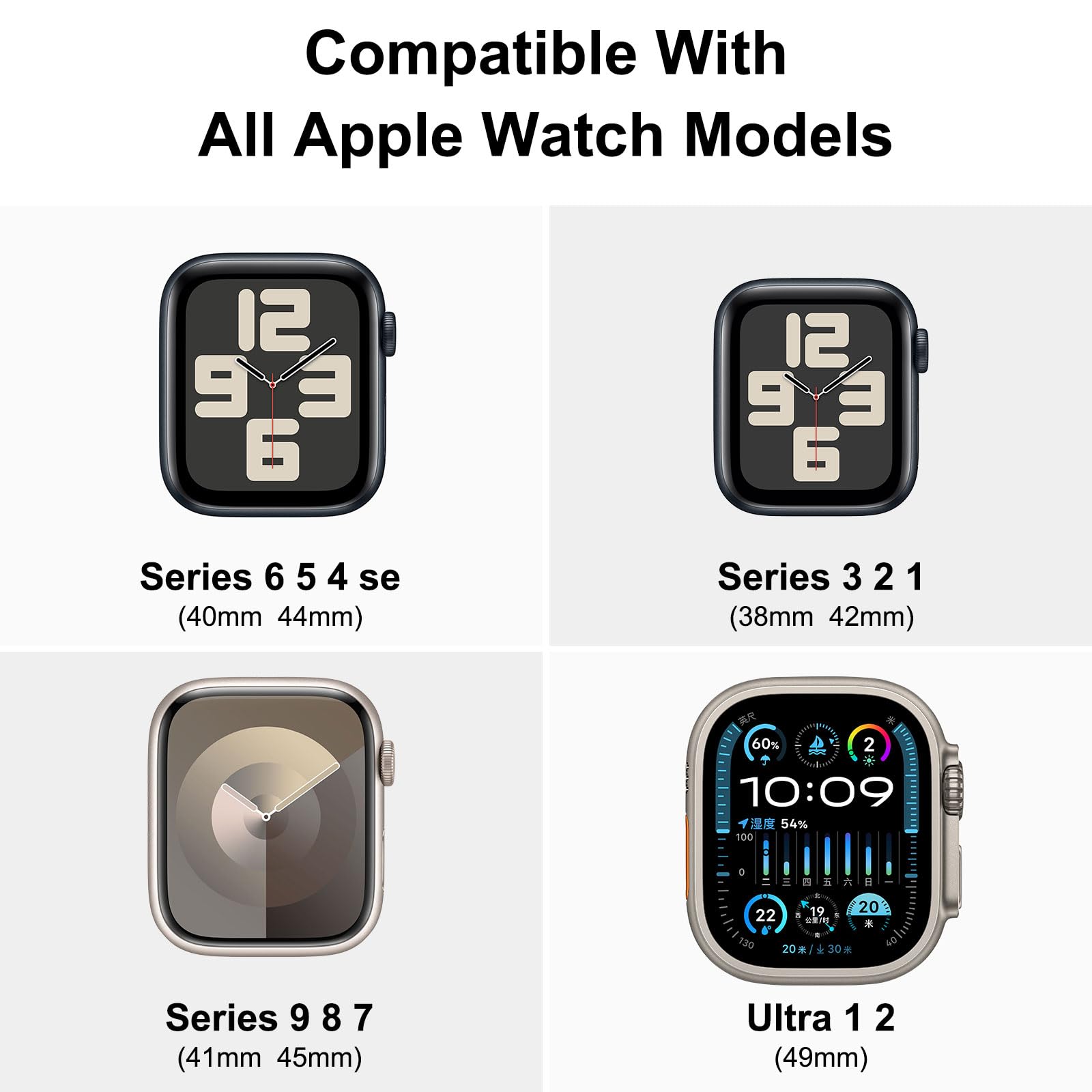 Hapysen Watch Band Connectors for Apple Watch Band Adapter, Replacement Link Attachment for iWatch Series 9 8 7 (41mm) Series 6 5 4 SE (40mm) Series 3 2 1 (38mm) Straps, Black(2pack)