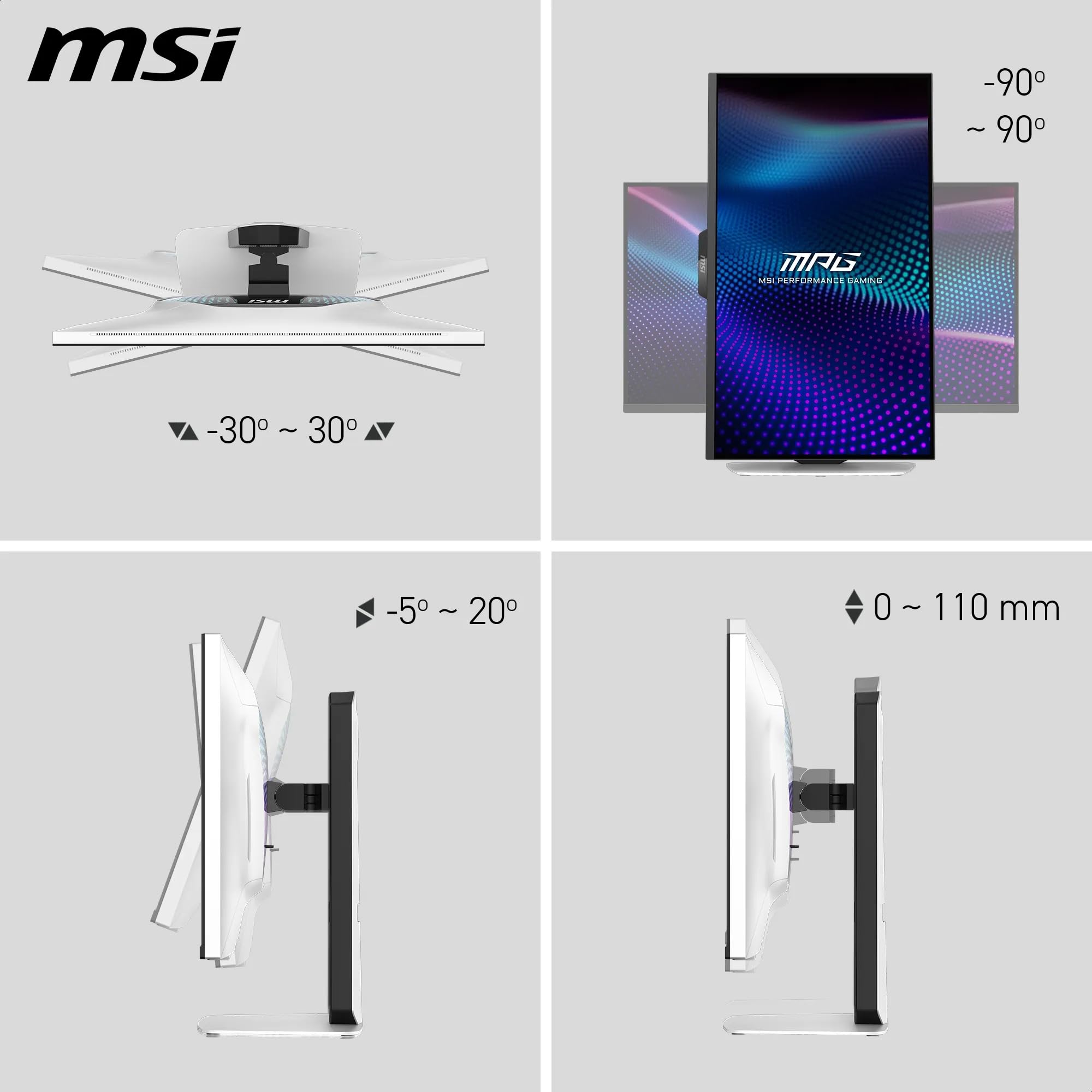 MSI MAG 274URDFW E16M 27" 4K UHD Gaming Display - Szybki panel IPS 3840 x 2160, 0,5 ms, DisplayHDR 1000, Mini-LED, podwójny tryb, HDMI 2.1, DP 1.4a, USB C (PD 98W), regulacja wysokości/nachylenia