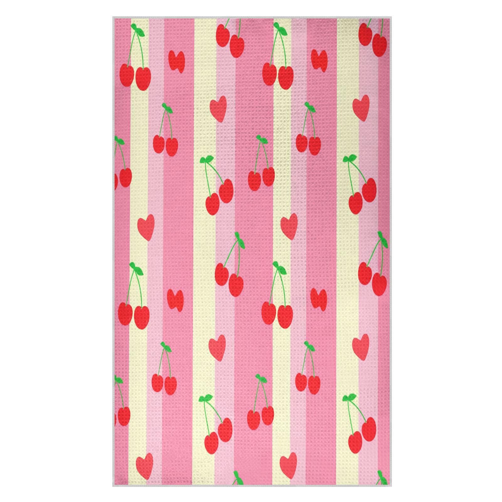JiangGgen Cherries Kitchen Towels 2-Pack Soft Absorbent Dish Towels