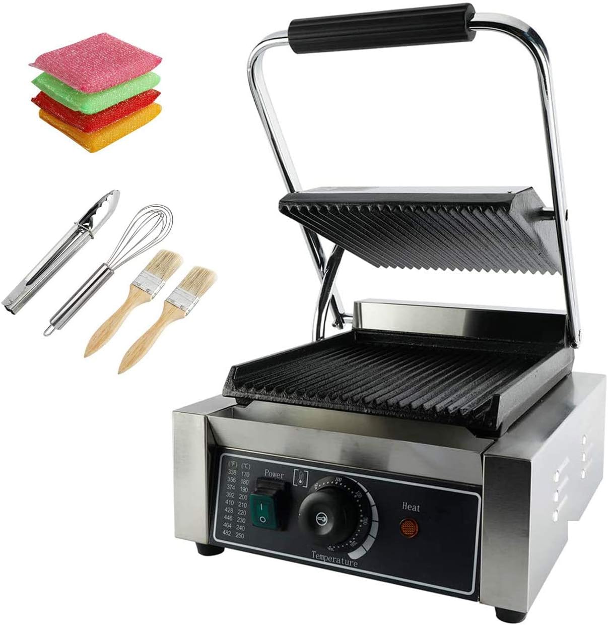 YaeTool 110V 2200W Commercial Sandwich Press Grill Electric Panini
