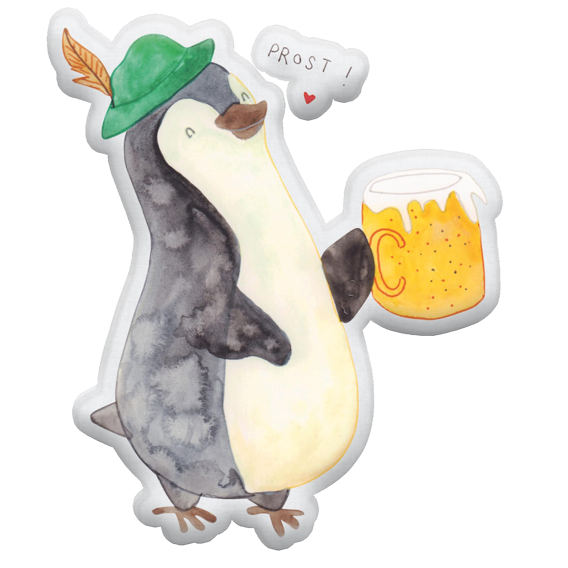Mr. & Mrs. Panda Personalisiertes Kissen Kuscheltier Pinguin Bier 25 cm - Personalisierte Geschenke, Beschwippst, Mit Namen, Plüschkissen Personalisiert, Geschenk Kind, Gravur, Oktoberfest, Feierabend
