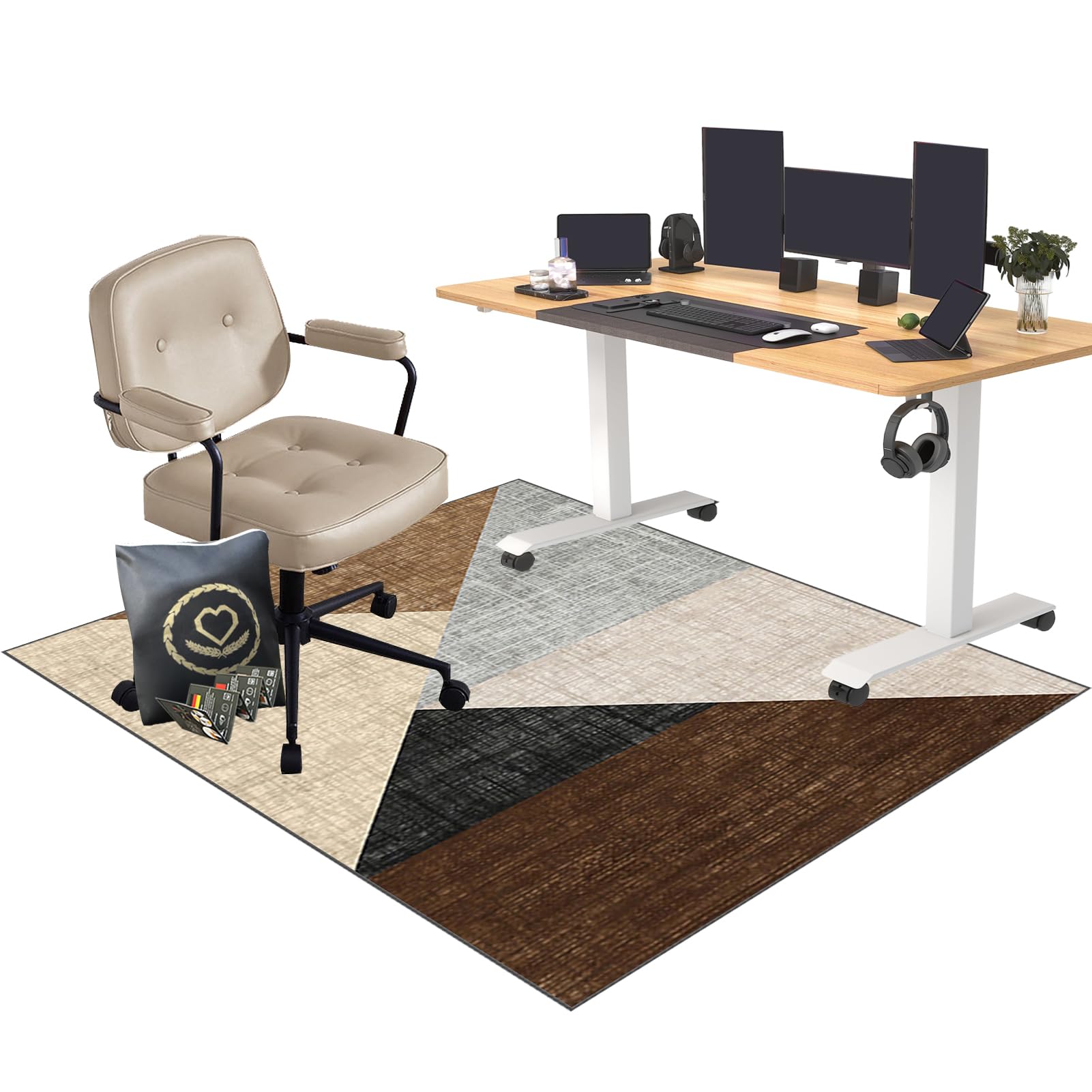 Bodenschutzmatte Gaming - Schreibtischstuhl Unterlage - Gaming Bürostuhl Stuhlmatten - Bürostuhl Unterlage - Schutzmatte für Laminat - Computerstuhl Teppiche - Gamer Teppich 130 x 170 cm