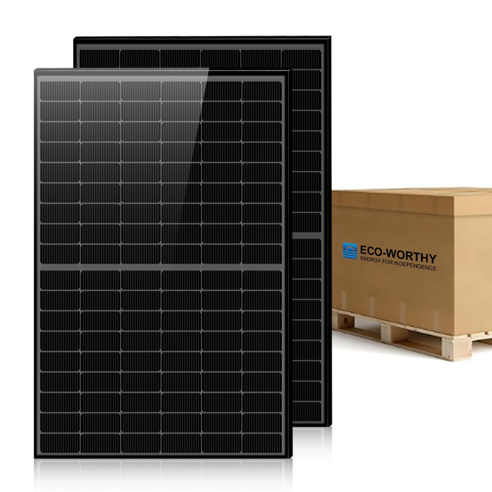 ECO-WORTHY Panel słoneczny 430 W x 36, monokrystaliczny moduł solarny IP68, odpowiedni do elektrowni balkonowych, systemów wyspowych połączonych z siecią
